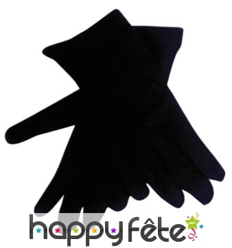 Gants noirs pour enfant en polyester