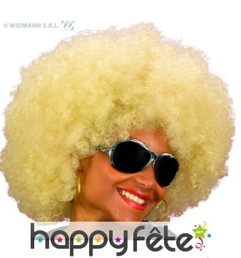 Grosse perruque afro blonde