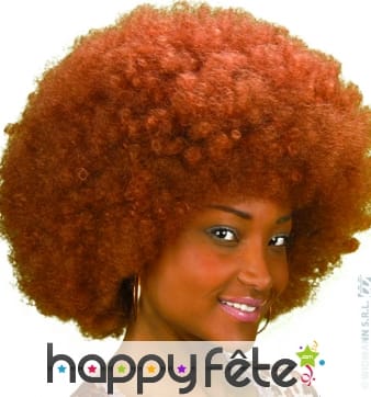 Grosse perruque afro chatain