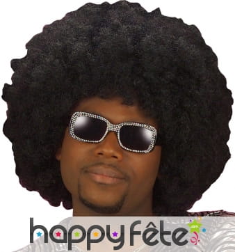 Grosse perruque afro noire