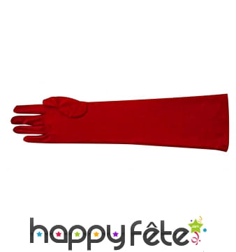 Gants polyester rouge de 40cm