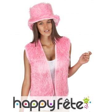 Gilet rose en peluche