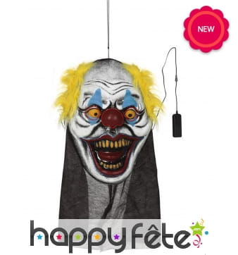 Grande tête de clown de Halloween lumineuse, 95cm