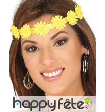 Headband avec fleurs jaunes pour adulte