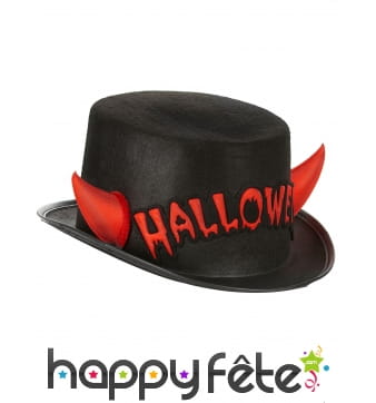 Haut de forme noir marquage Halloween rouge