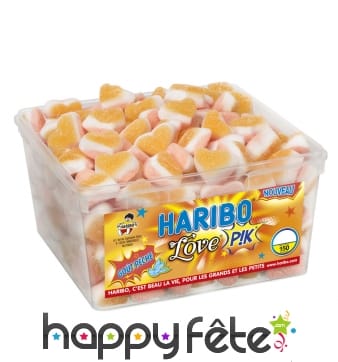 Haribo love pick pêche, boite de 150