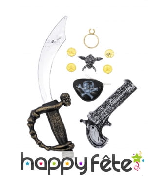 Kit accessoires et armes de pirate pour enfant