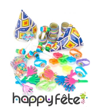 Kit cotillons de fête multicolores pour 6 enfants