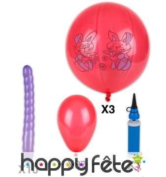 Kit de 50 ballons multi formes avec pompe