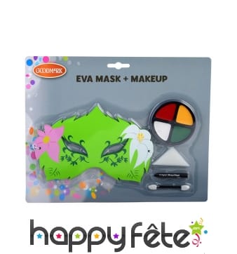 Kit de maquillage de fée verte avec masque, enfant