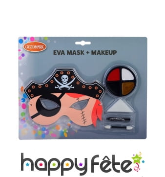 Kit de maquillage de pirate avec masque, enfant