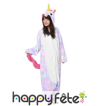 Kigurumi licorne coloris pastels pour adulte