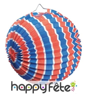 Lampion boule tricolore de 25cm