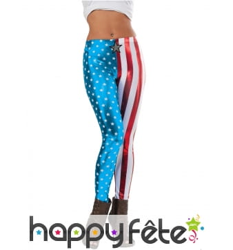 Legging Captain America moulant métalisé, femme