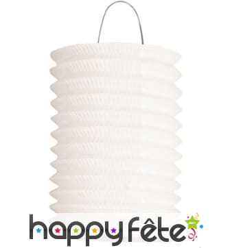 Lampion cylindrique blanc de 16 cm