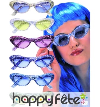 Lunettes cats'eyes pailletées uv400.