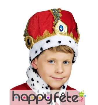 Large couronne rouge de roi pour enfant