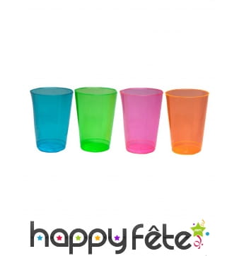 Lot de 50 verres demi-pinte en plastique coloré