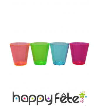 Lot de 50 verres shooter en plastique coloré