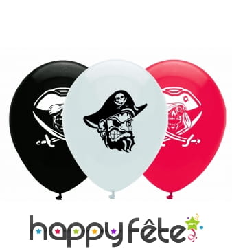 Lot de 6 ballons thème pirate