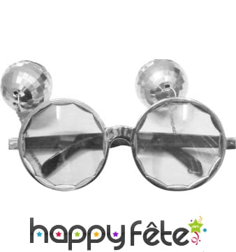 Lunettes disco avec boules argentées