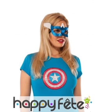 Loup de Captain America métallisé pour femme