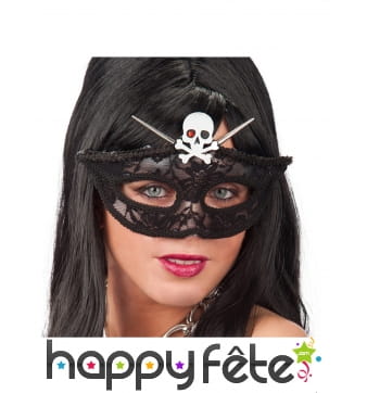 Loup de pirate en dentelle noire femme