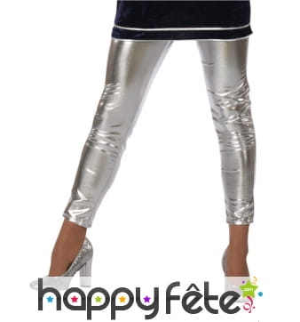 Leggings en simili argent