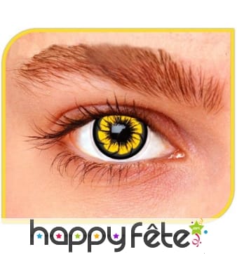 Lentilles fleur jaune style manga