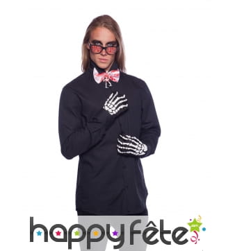 Lunettes, gants et noeud papillon Halloween homme