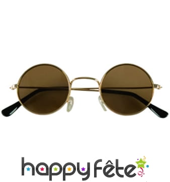 Lunettes hippies noires. Protection uv