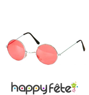 Lunettes hippies rouges. Protection uv