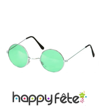 Lunettes hippies vertes. Protection uv