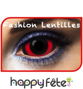 Lentilles noires contour rouge