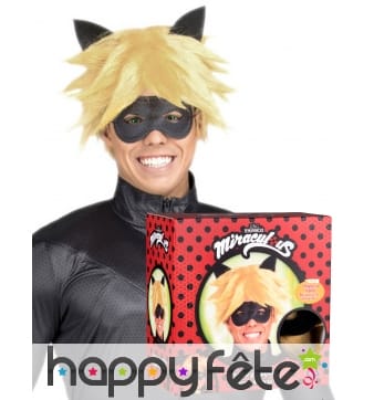 Loup perruque Chat noir Miraculous adulte, coffret