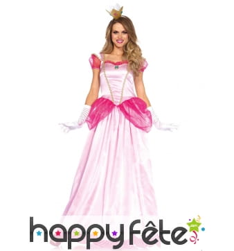 Longue robe princesse peach pour femme