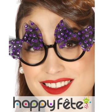 Lunettes Vintage avec noeuds violets et brillants