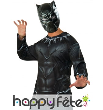 Masque avec T-shirt de Black Panther pour homme