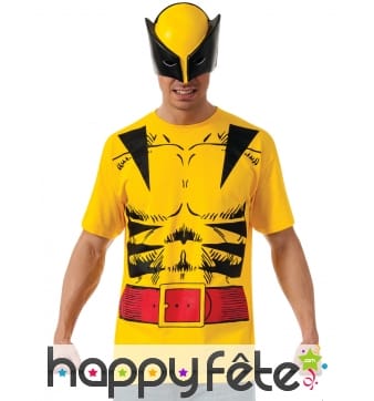 Masque avec T-shirt jaune de Wolverine pour homme