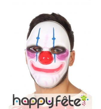 Masque blanc de clown psychopathe pour adulte