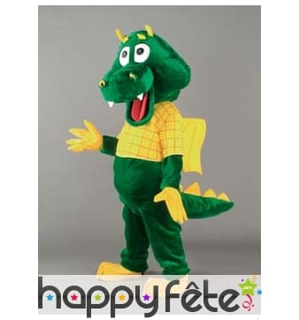 Mascotte crocodile vert et jaune