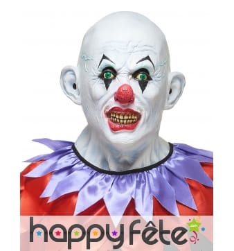 Masque de clown blanc chauve en latex