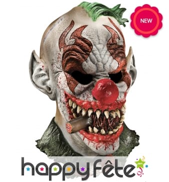 Masque de clown punk terrifiant en latex, Luxe