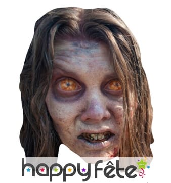 Masque de femme zombie en carton plat