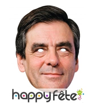 Masque de François Fillon en carton plat