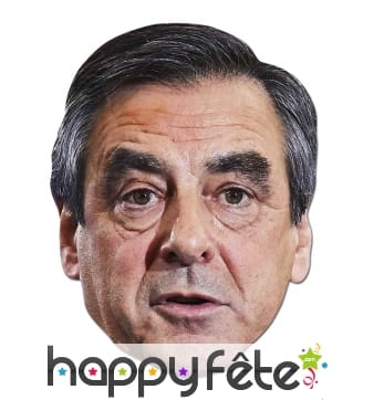 Masque de François Fillon en carton