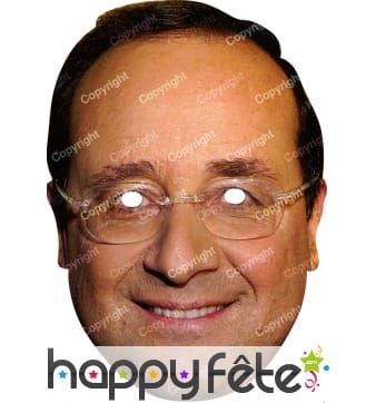 Masque de François Hollande en carton