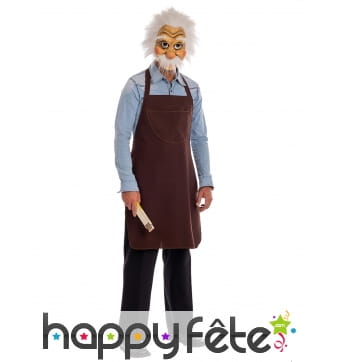 Masque de Geppetto avec tablier pour adulte