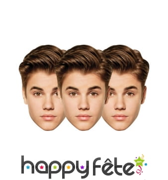 Masque de Justin Bieber en carton