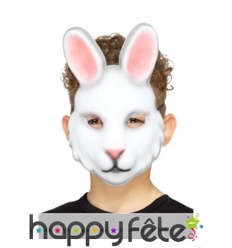 Masque de lapin blanc pour enfant